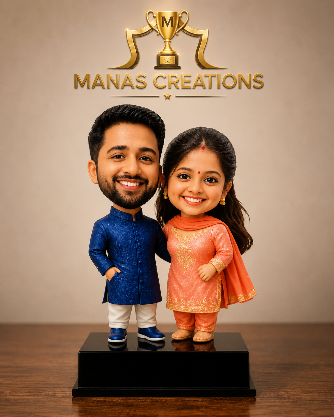 Divya & Rohit Romantic Couple Caricature